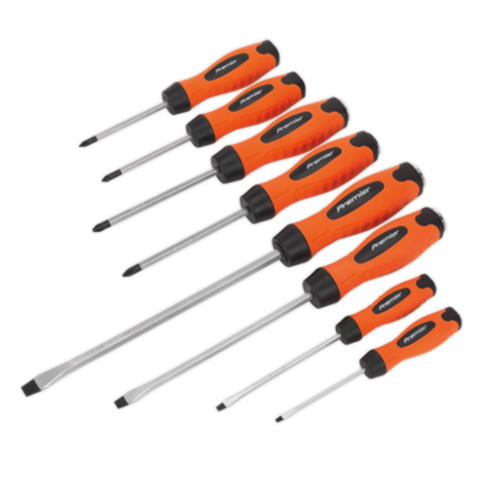 Sealey Hammer-Thru 8 piece Screwdriver Hi-Vis Set 1