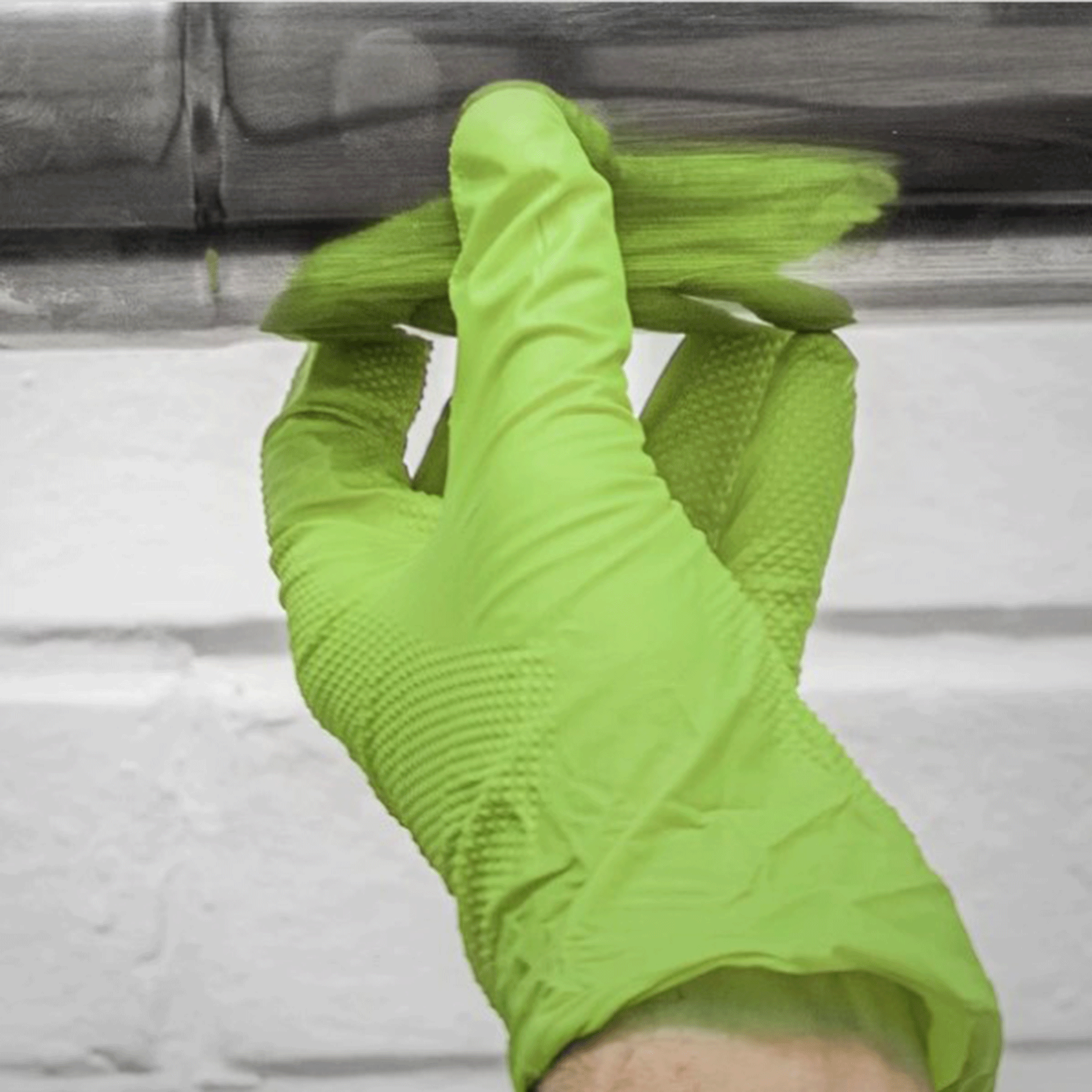 Sealey Hi-Vis Green Nitrile Gloves Pack of 50