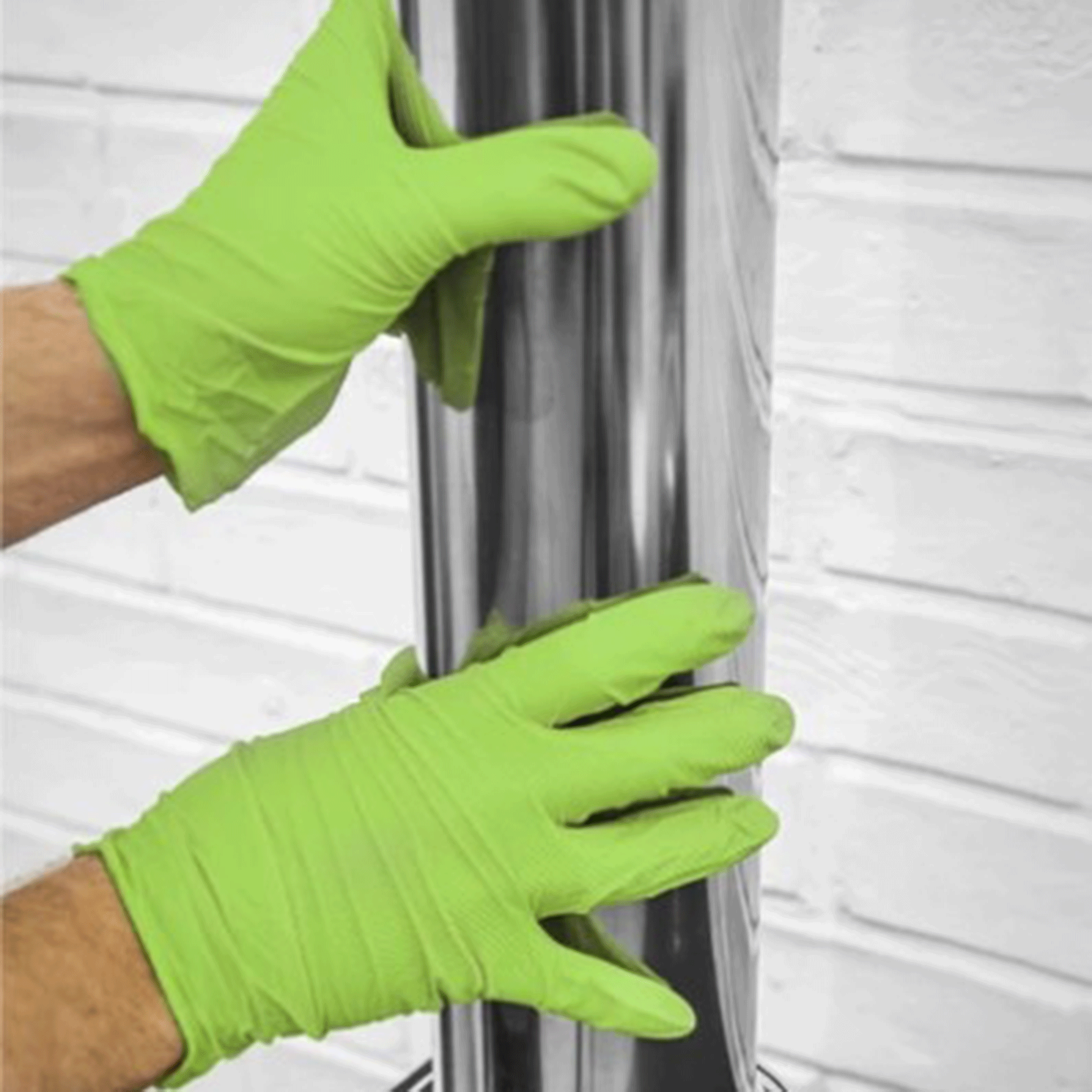 Sealey Hi-Vis Green Nitrile Gloves Pack of 50