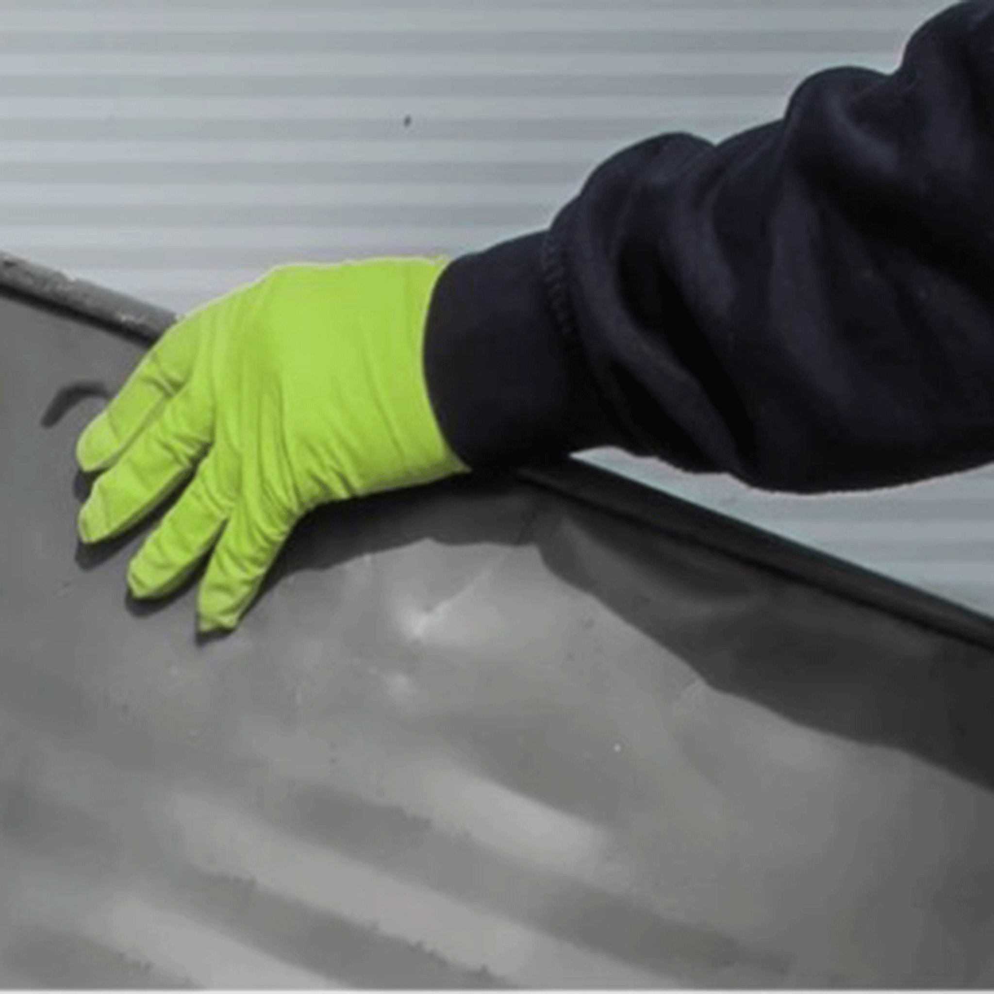 Sealey Hi-Vis Green Nitrile Gloves Pack of 50
