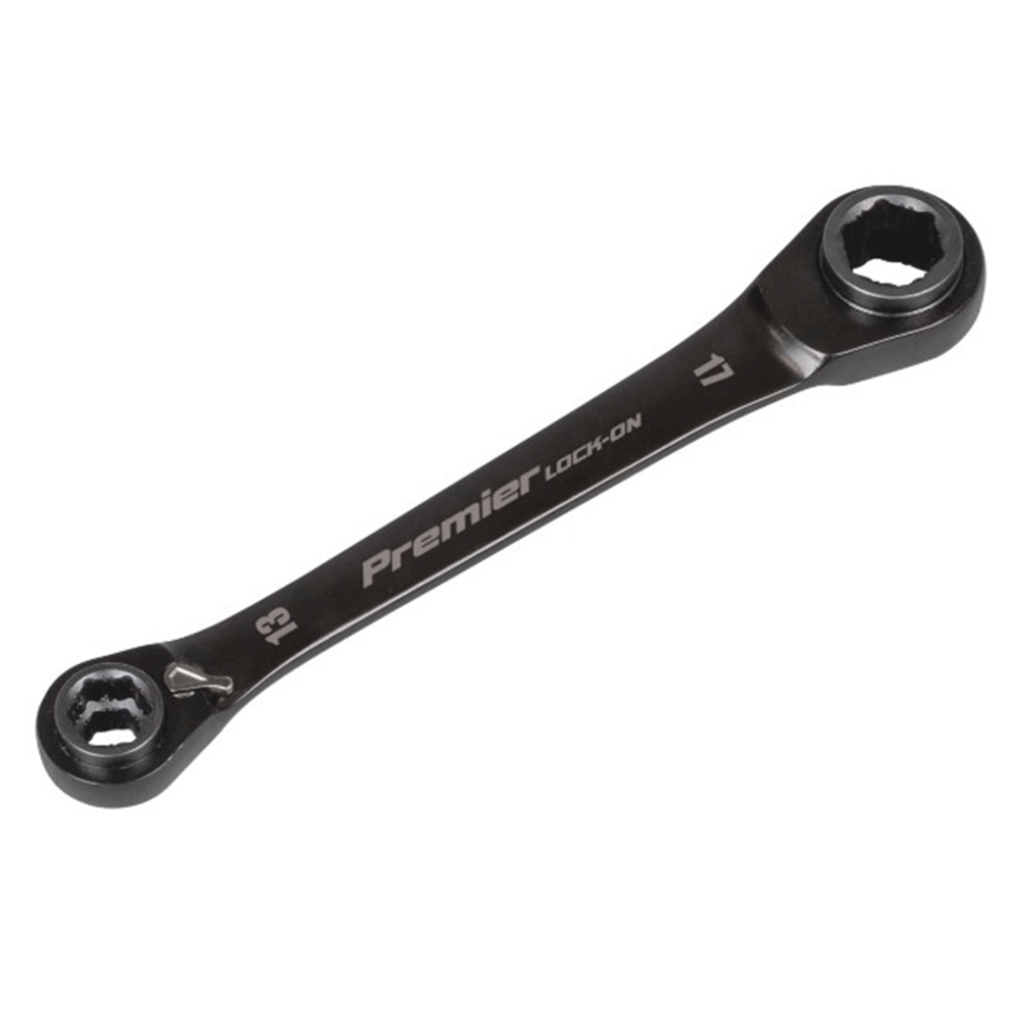 Sealey Premier 4 in 1 Reversible Lock-On Ratchet Ring Spanner Black