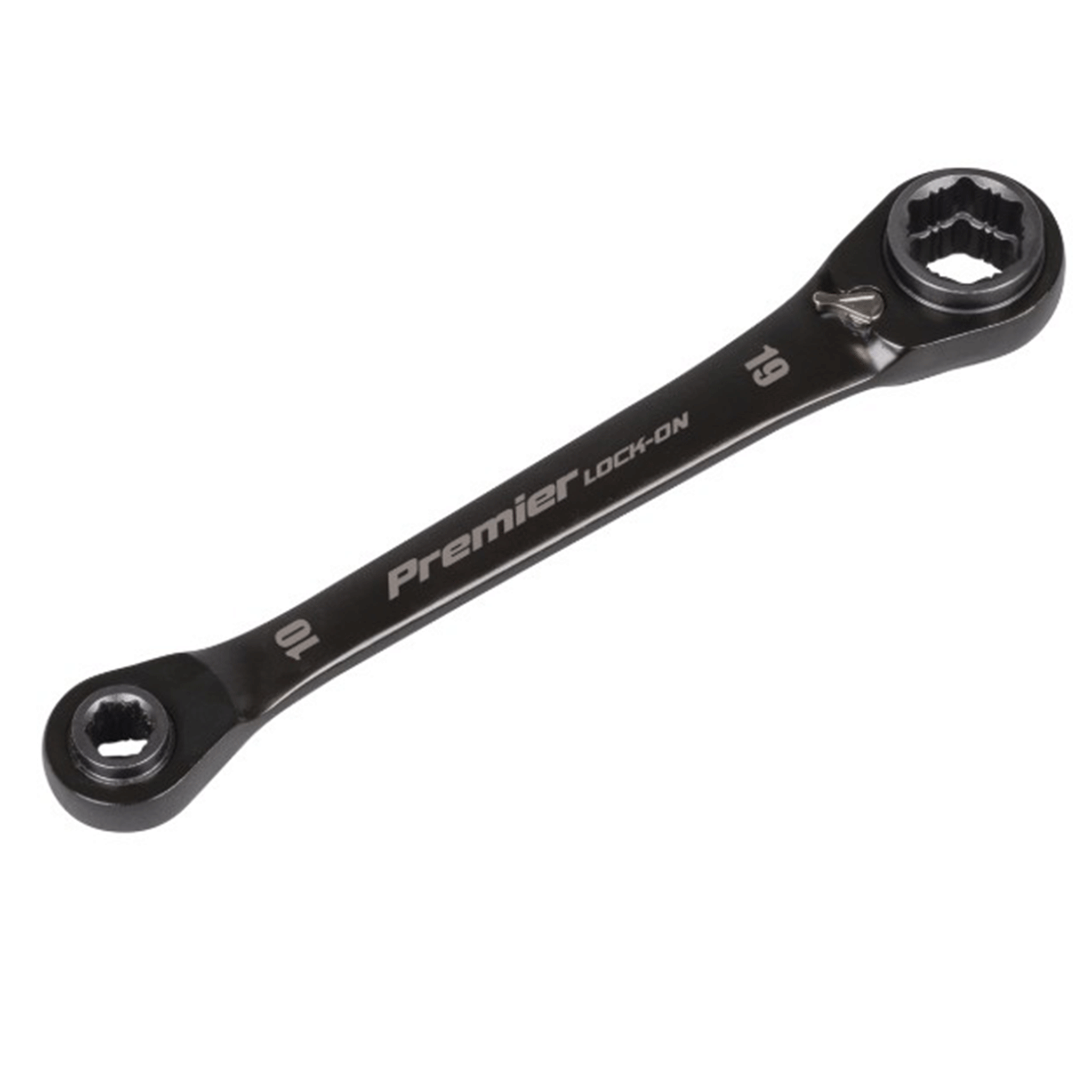 Sealey Premier 4 in 1 Reversible Lock-On Ratchet Ring Spanner Black