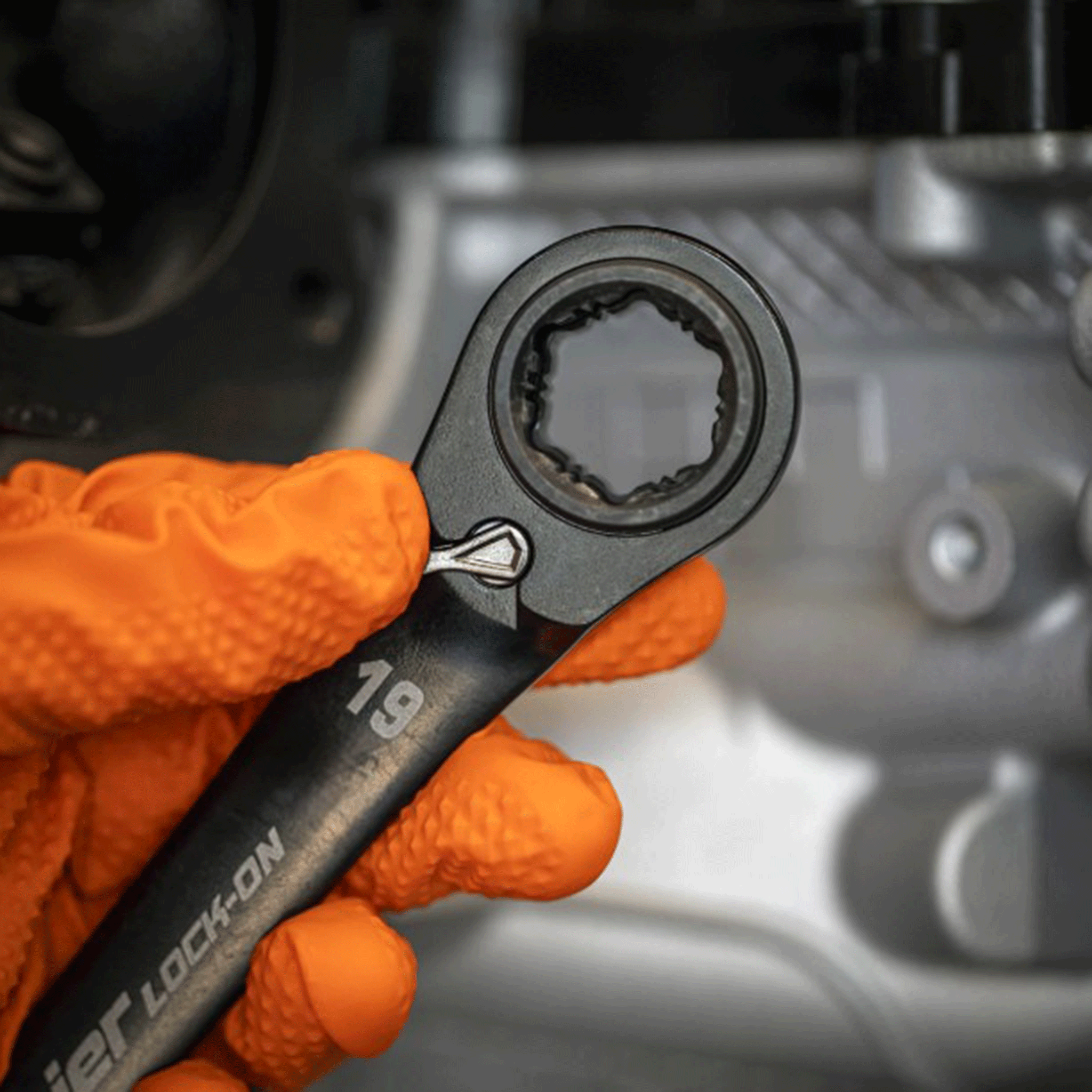 Sealey Premier 4 in 1 Reversible Lock-On Ratchet Ring Spanner Black