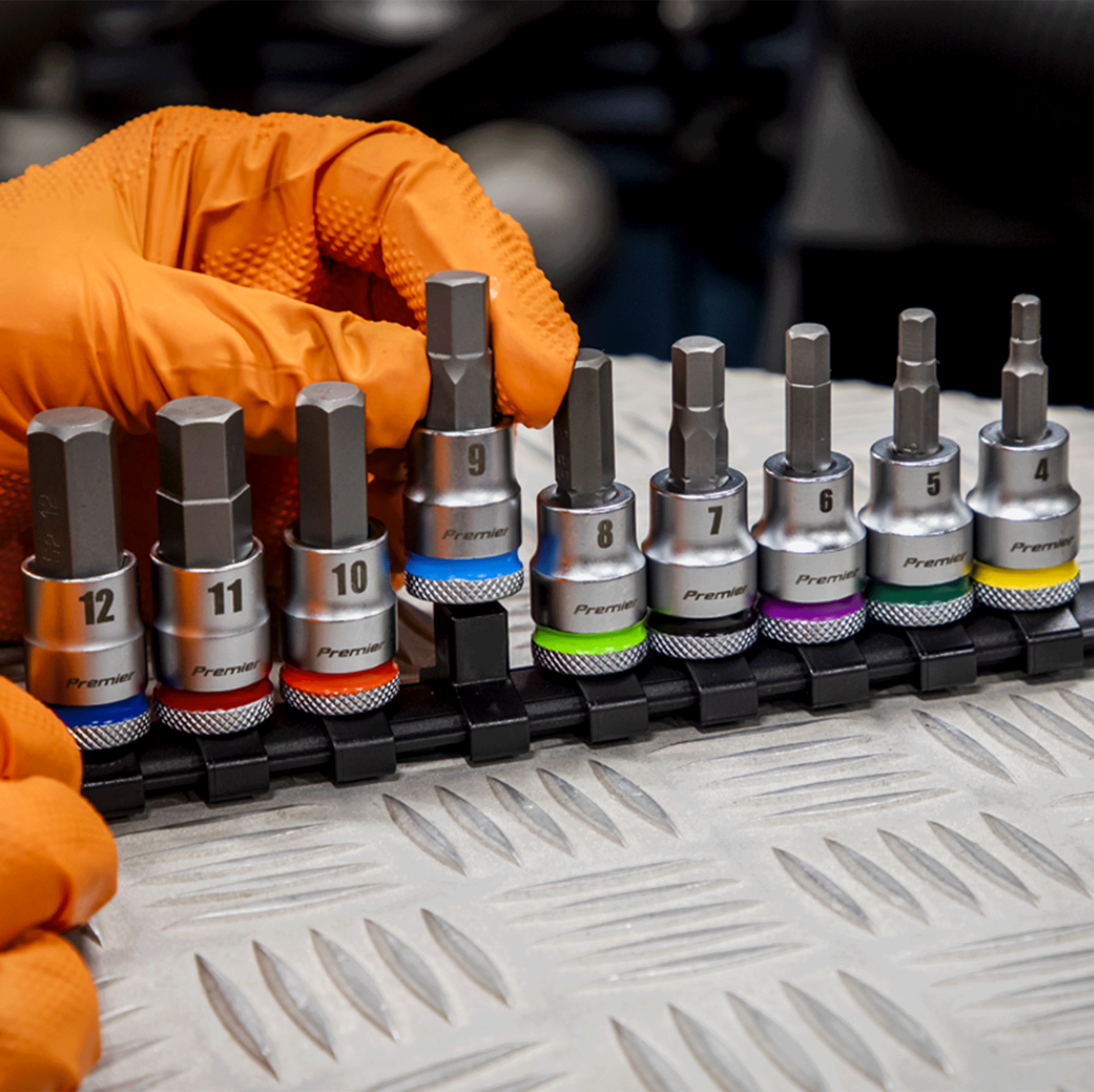 Sealey Premier Platinum Hex Socket Bit Set 3/8"Sq Drive 9pc