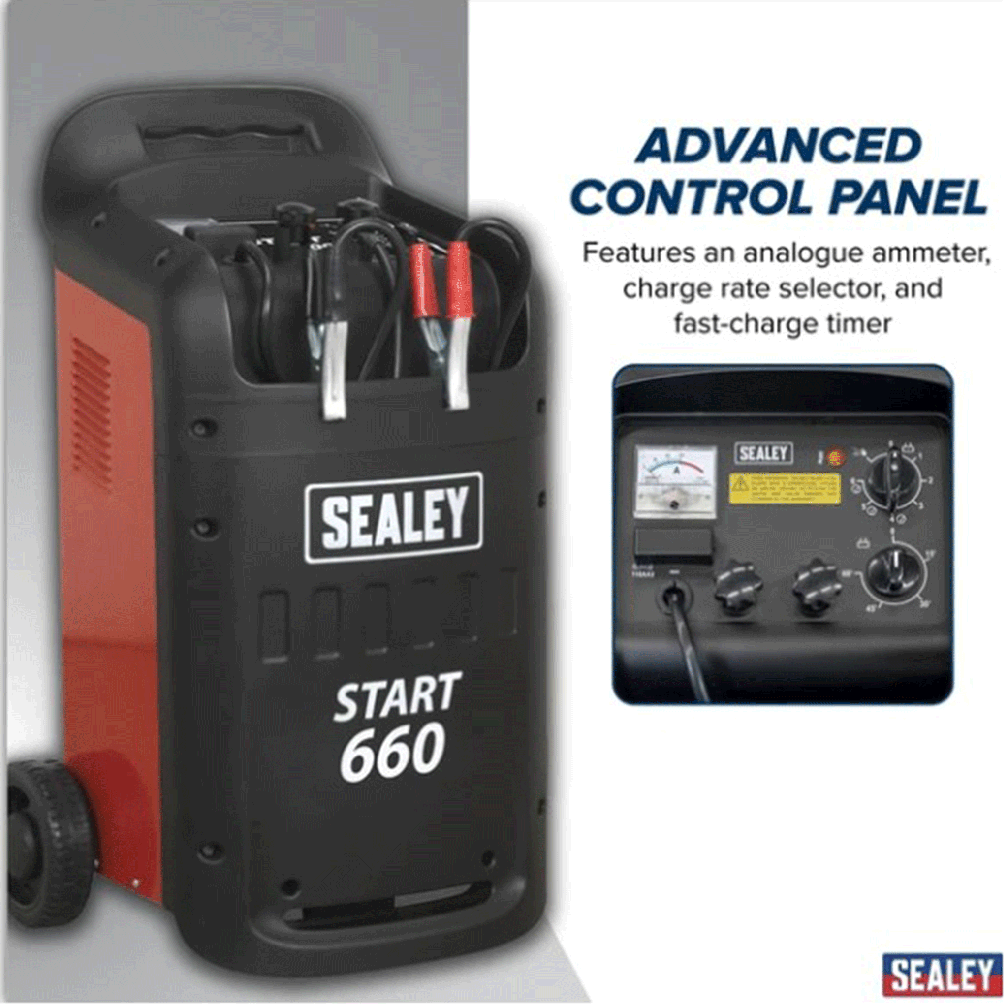 Sealey START660 12/24V Battery Starter Charger 660A Boost 100A