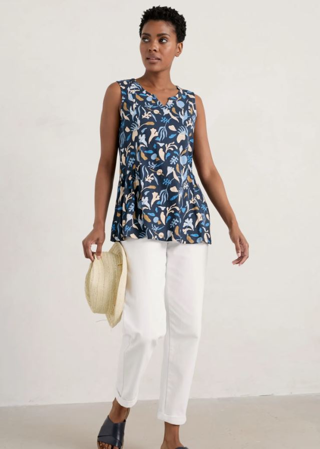 Seasalt Flag Iris Jersey Vest Top Seaweed Shapes Maritime 4