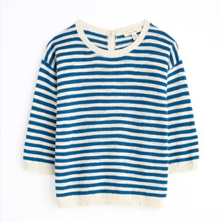 Seasalt Knavock Striped Jumper Mini Cornish Sailor Ecru