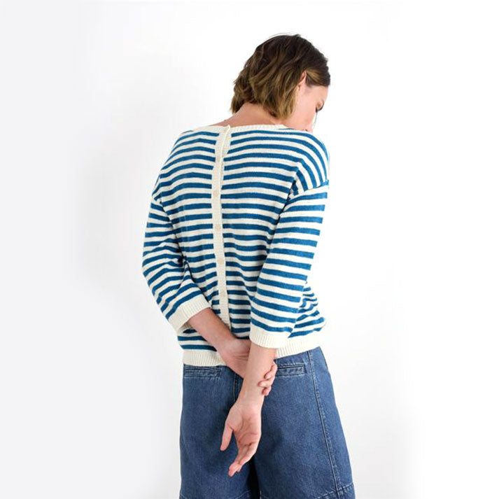 Seasalt Knavock Striped Jumper Mini Cornish Sailor Ecru