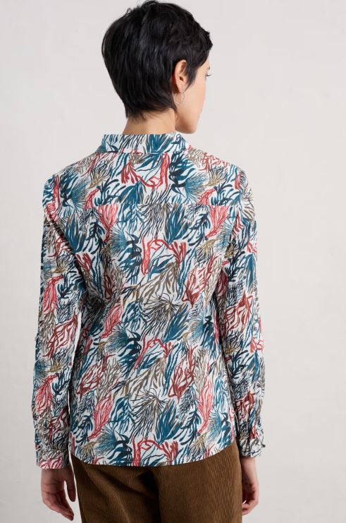 Seasalt Larissa Organic Cotton Shirt River Kelp Chalk 4
