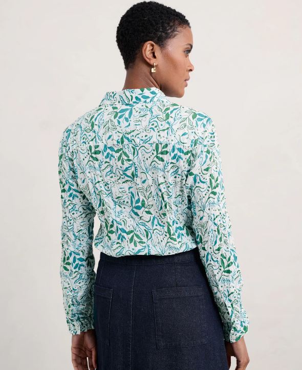 Seasalt Larissa Organic Cotton Shirt Wandering Peas Chalk 3