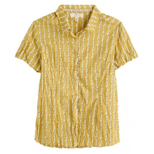 Seasalt Mrs Treloar Short Sleeve Shirt Seaweed String Dark Hay 1