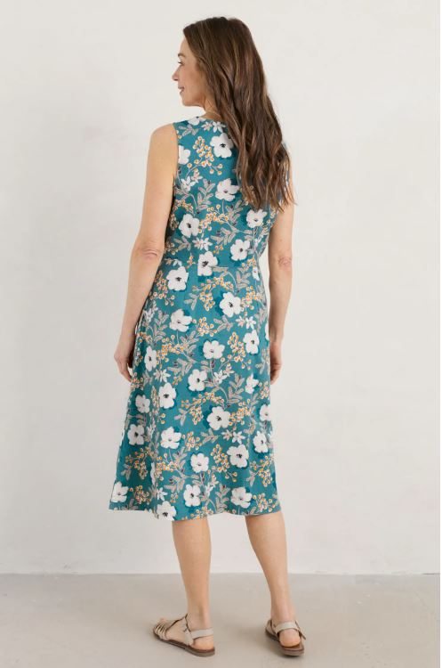 Seasalt Quick Sketch Sleeveless Dress Camelia Mimosa Estuary 3