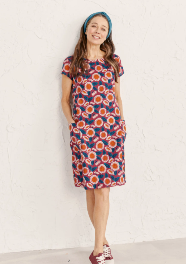 Seasalt River Cove Shift Dress Scribbled Daisies Primula 3