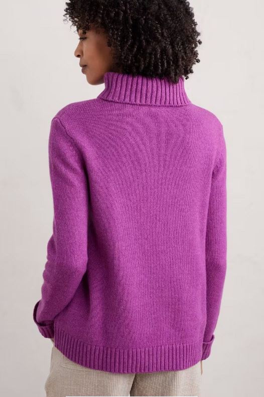 Seasalt Roll Neck Braque Jumper Wild Orchid 2