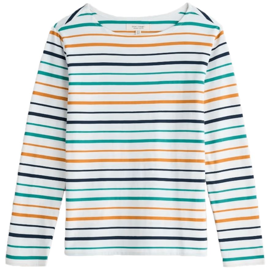 Seasalt Sailor Shirt Tri Shore Chalk Rockpool 1