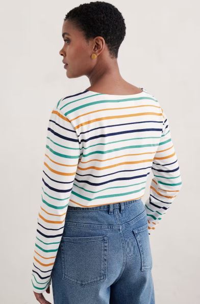 Seasalt Sailor Shirt Tri Shore Chalk Rockpool 3