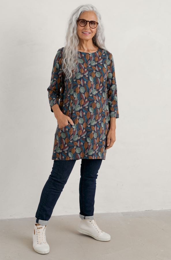 Seasalt Shore Foraging Printed Tunic Loom Leaves Maritime 2