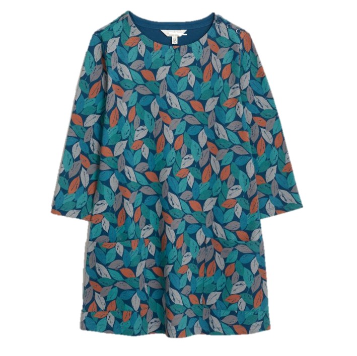 Seasalt Tall Waves Jersey Tunic Blustery Leaves Raincloud 1