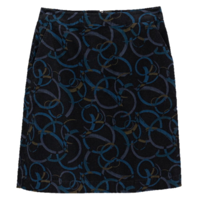 Seasalt Women’s Ferry Crossing Skirt Aerial Landscape Onyx 1