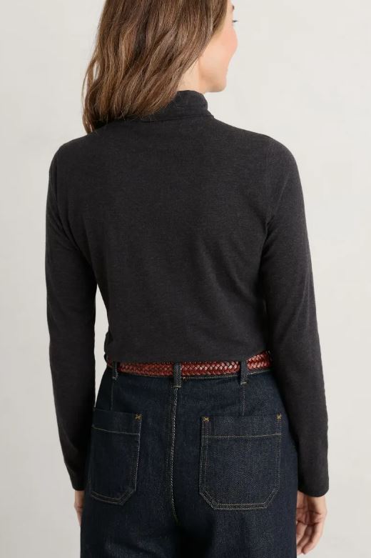 Seasalt Women's Landing Roll Neck Top Onyx 4