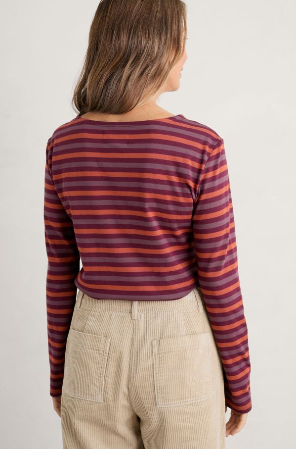 Seasalt Women's Sailor Shirt Duet Mini Cornish Merlot 3