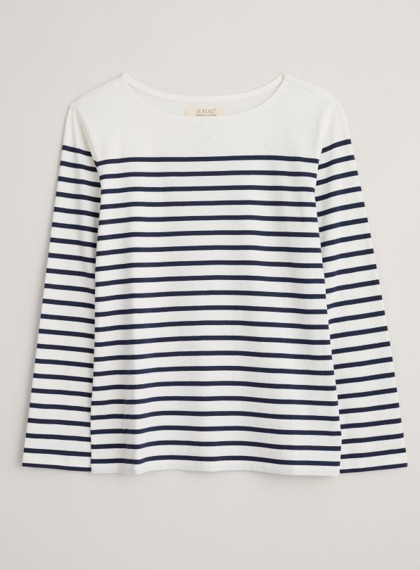 Seasalt Women's Sailor Shirt Falmouth Breton Chalk Maritime 2