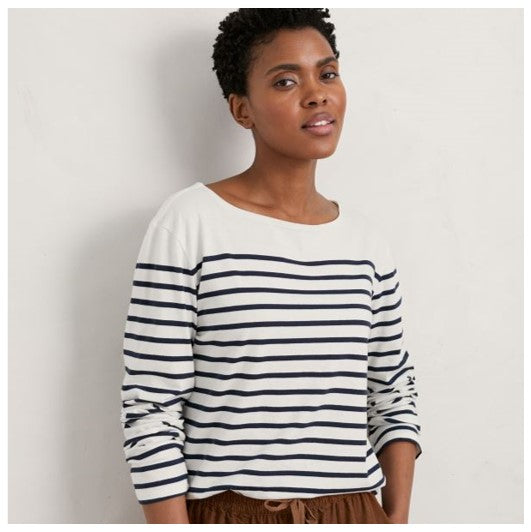 Seasalt Women's Sailor Shirt Falmouth Breton Chalk Maritime 1