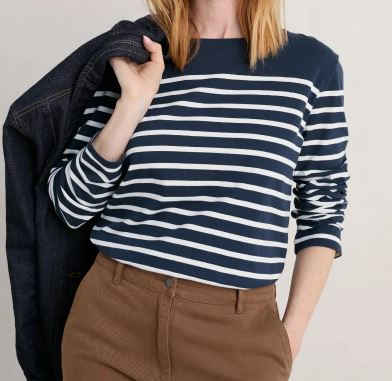 Seasalt Women's Sailor Shirt Falmouth Breton Maritime Chalk 1