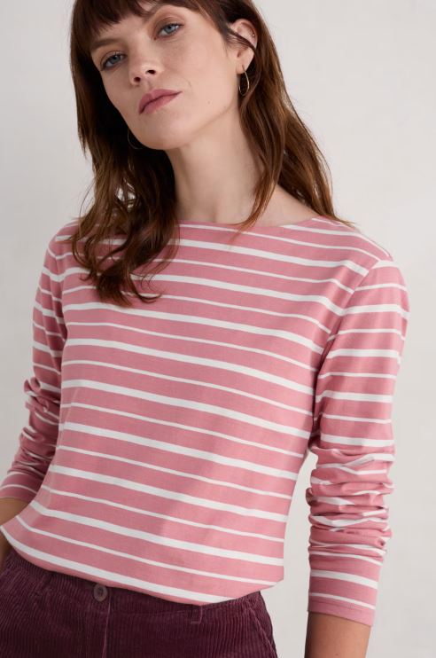 Seasalt Women's Sailor Shirt Falmouth Shore Pink Grass 4