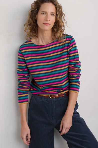 Seasalt Women's Sailor Shirt Tri Mini Cornish Maritime Coulis 3