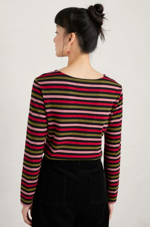 Seasalt Women's Sailor Shirt Tri Mini Cornish Onyx Carmine 3