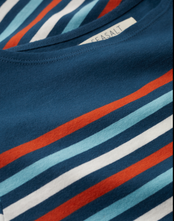 Seasalt Woamen's Sailor T-Shirt Falmouth Tri Dark Satsuma 2