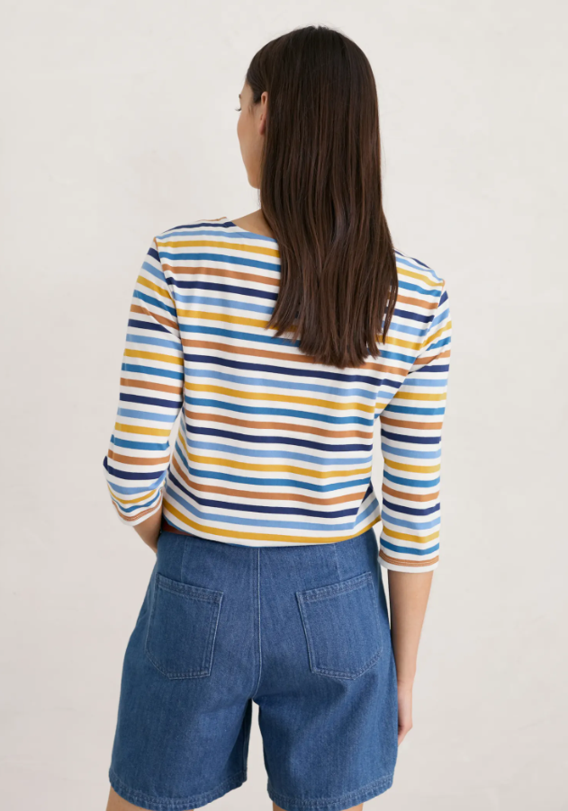 Seasalt Women's Sailor Top Multi Mini Cornish Sailboats 4
