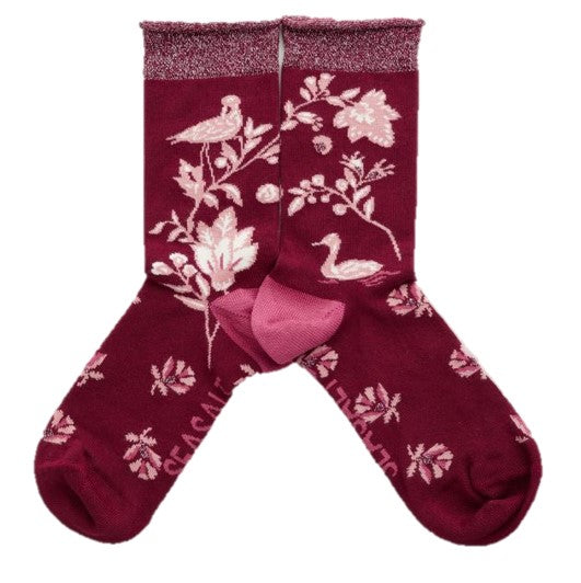 Seasalt Women's Snowy Scenes Socks Tapestry Birds Jam 1