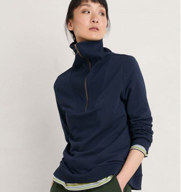 Seasalt Women's Tideline Collared Sweatshirt Maritime 2