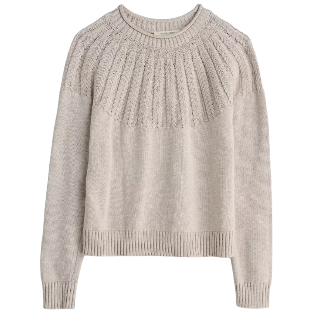 Seasalt Stone Chat Organic Cotton Jumper Aran