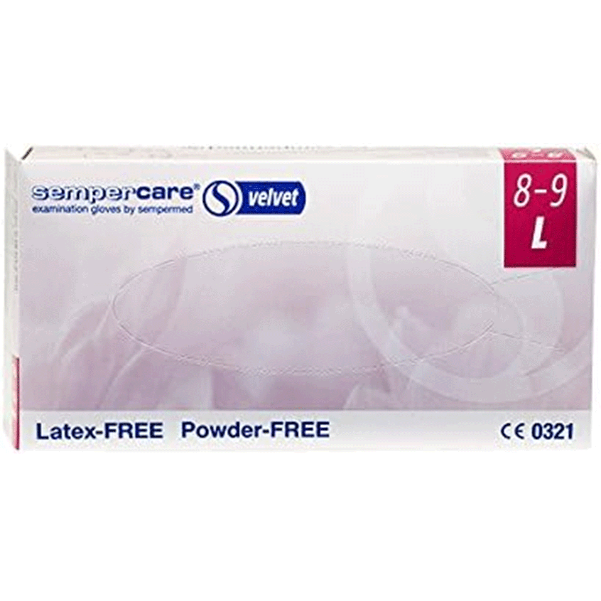 Sempercare Velvet Powder Free Blue Nitrile Disposable Gloves Box of 100