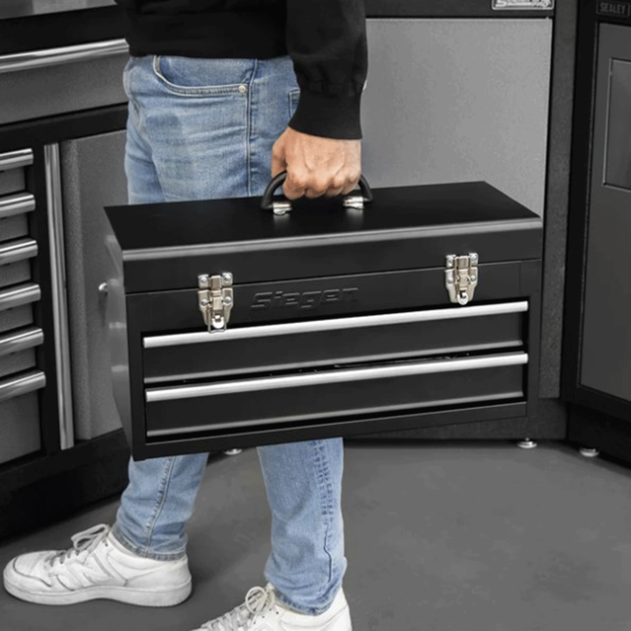 Siegen 2 Drawer Portable Tool Chest with 90pc Tool Kit S01055