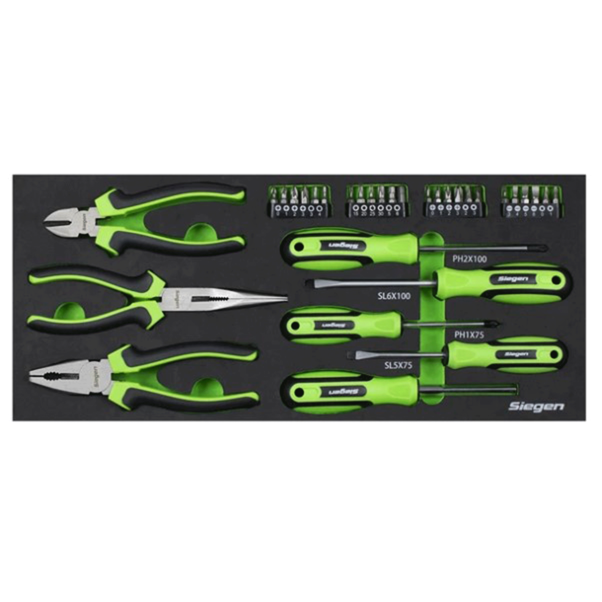 Siegen 2 Drawer Portable Tool Chest with 90pc Tool Kit S01055