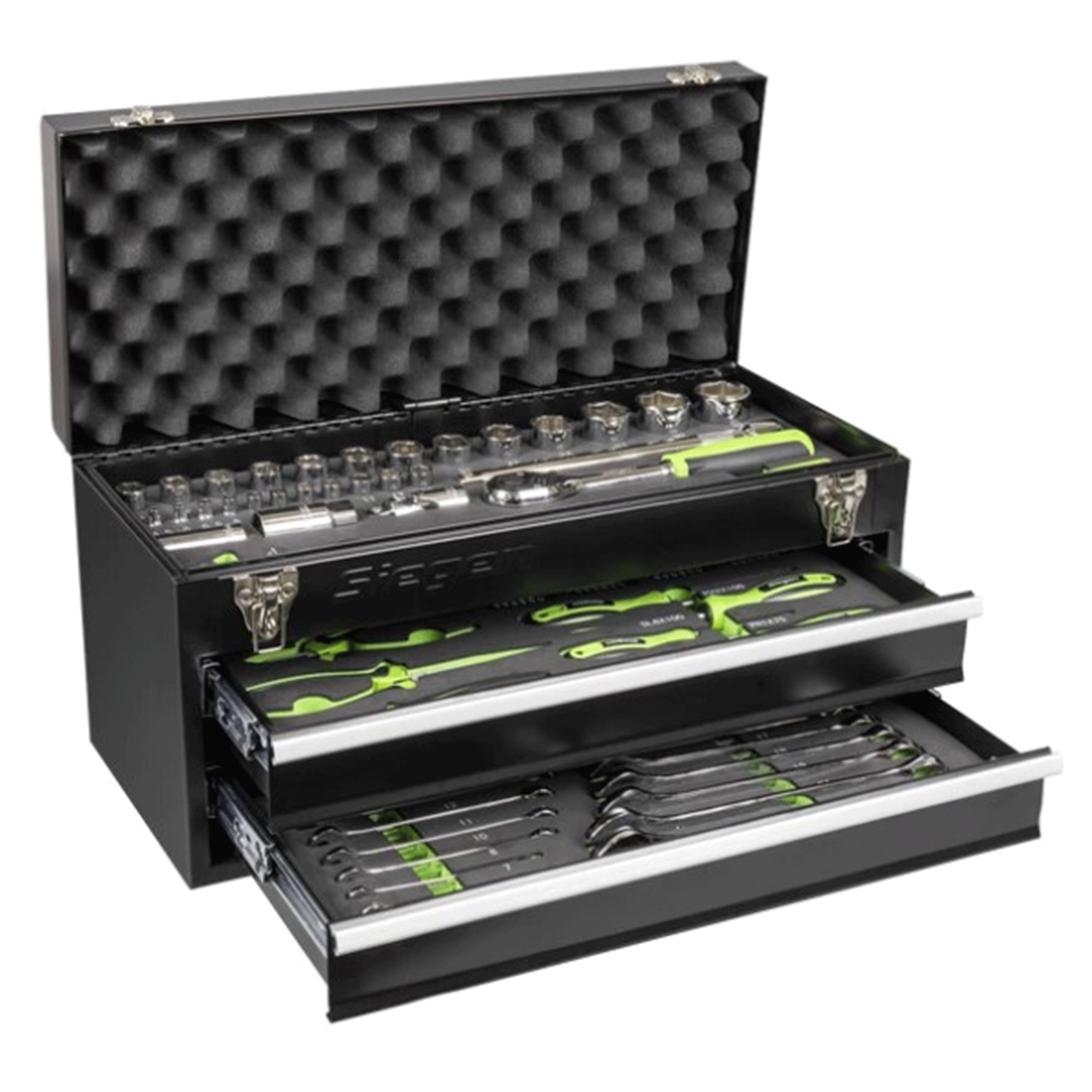 Siegen 2 Drawer Portable Tool Chest with 90pc Tool Kit S01055