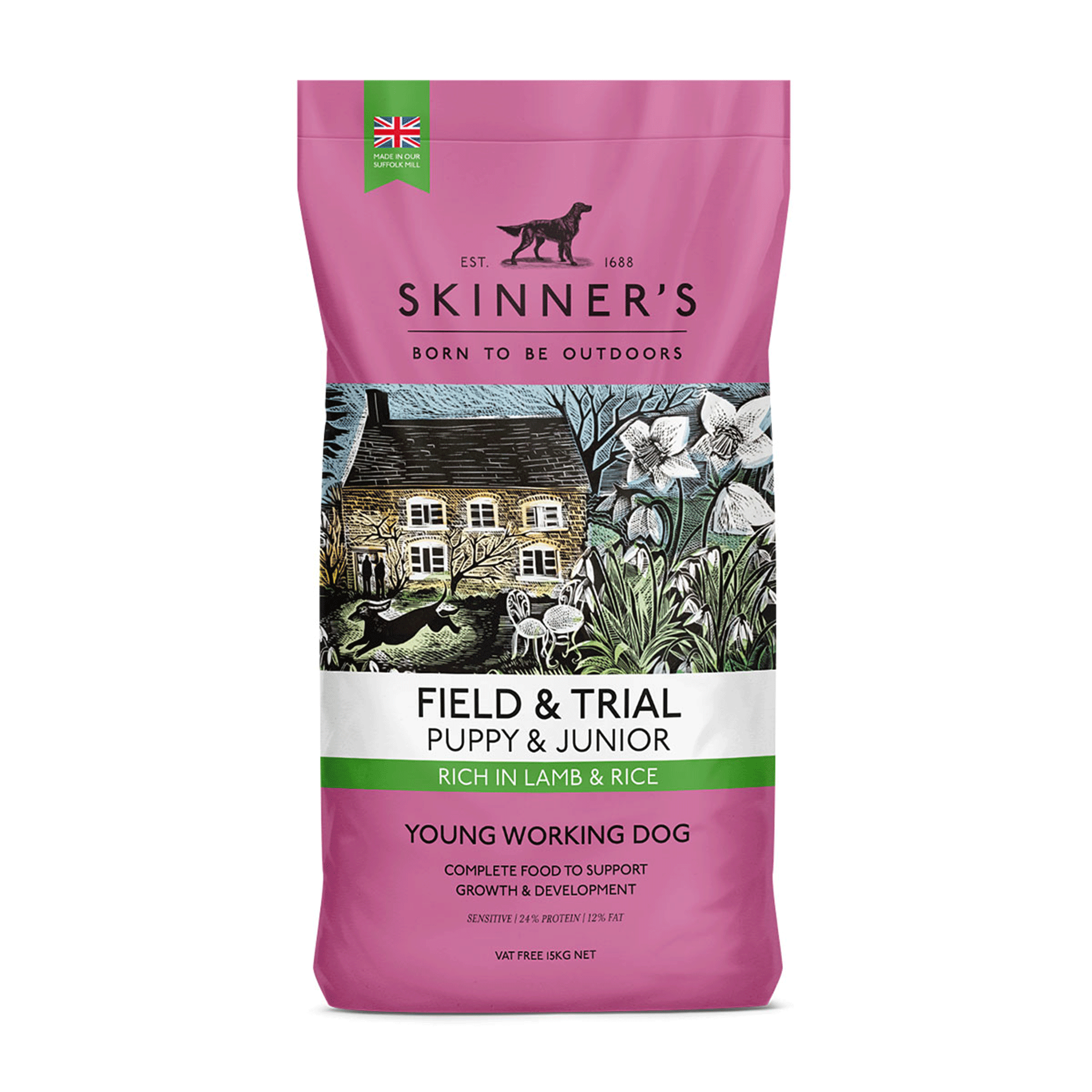 Skinner's Field & Trial Puppy & Junior Lamb and Rice Dry Food - 15kg bag
