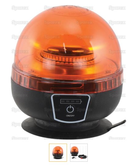 Sparex 12-24V LED Magnetic Rechargeable Amber Beacon 2