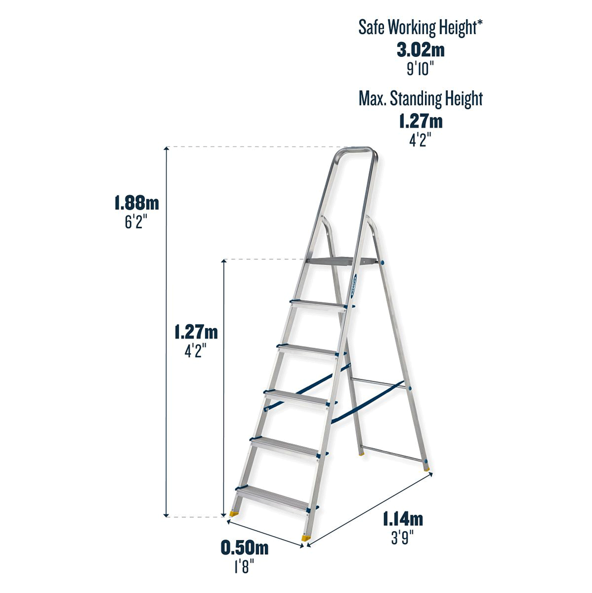 Werner Stepladder 6 Tread High Handrail