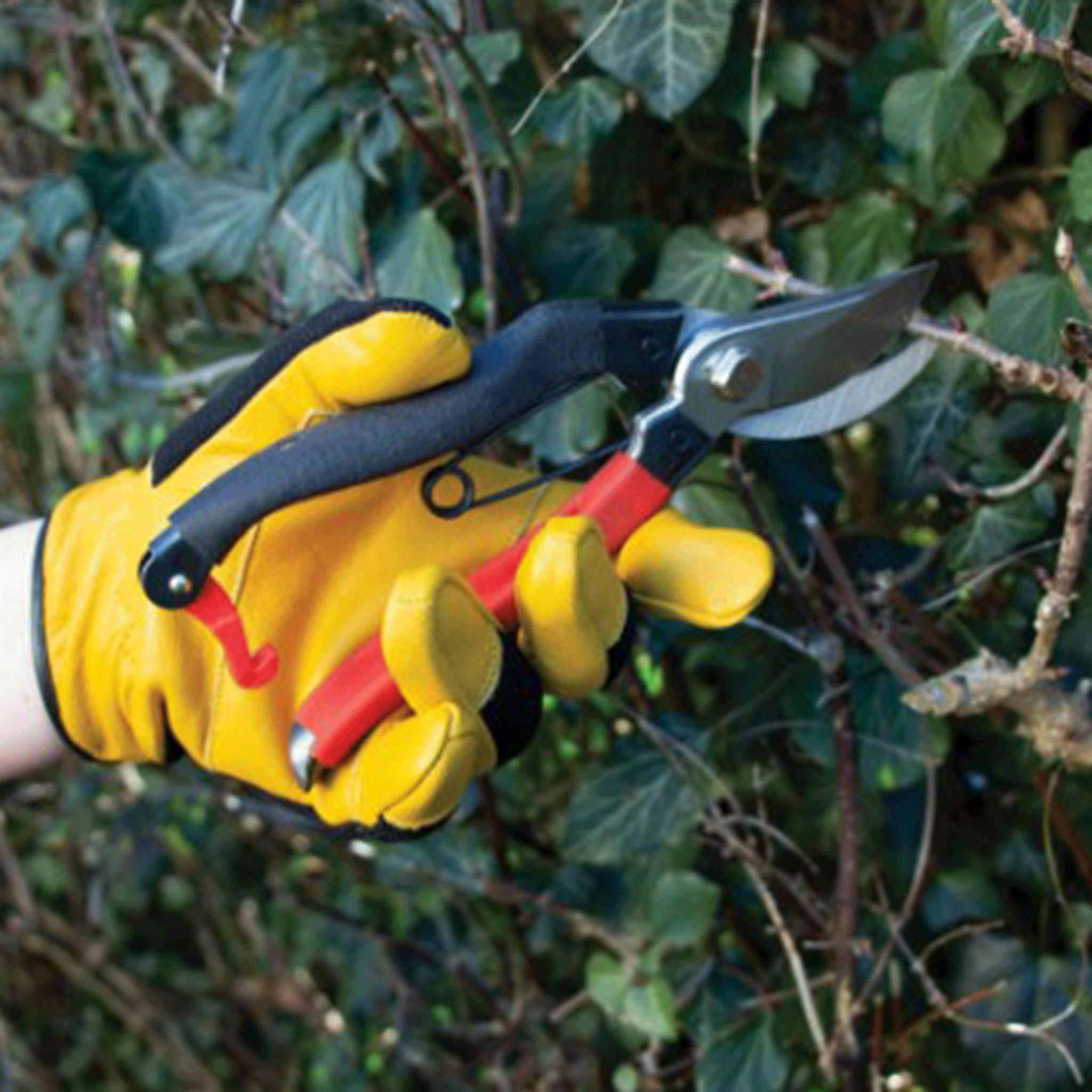 Town & Country Comfort Fit Leather Gloves Yellow-Black Large