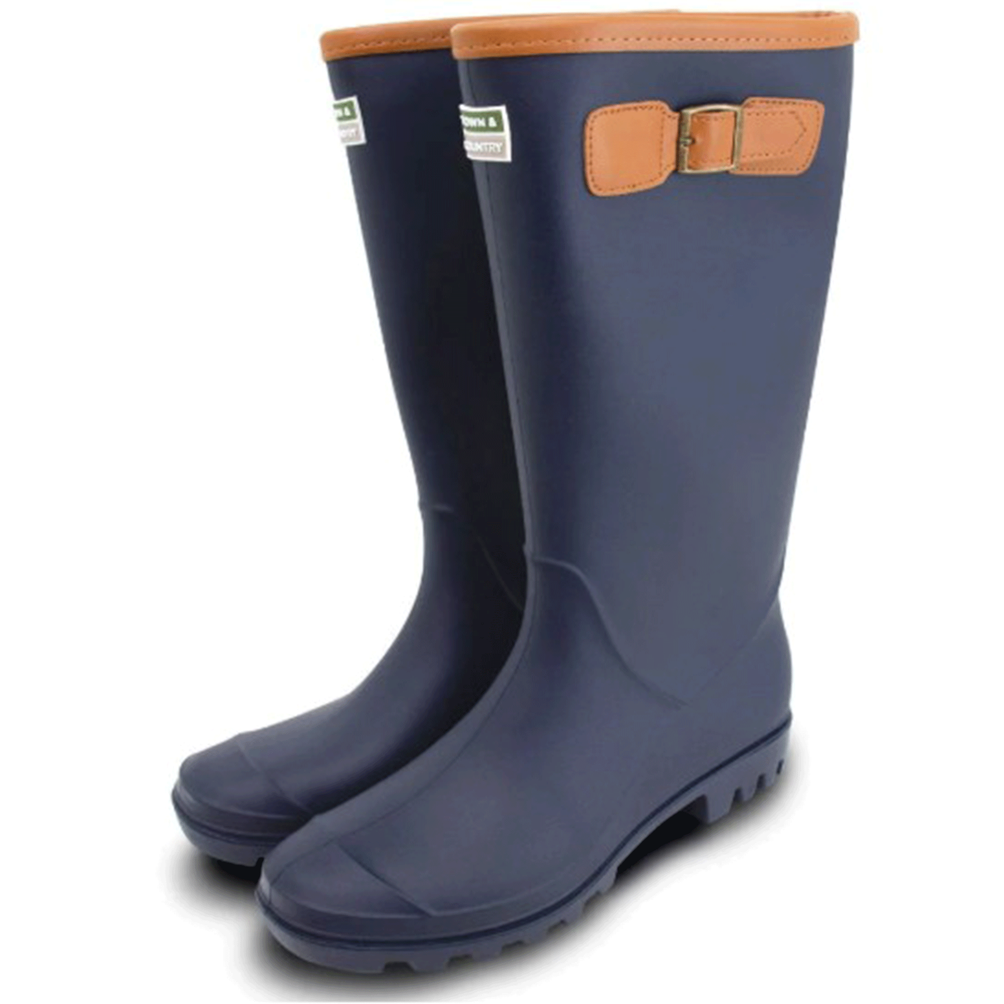 Town & Country Fleece Lined Burford Wellington Boots Navy