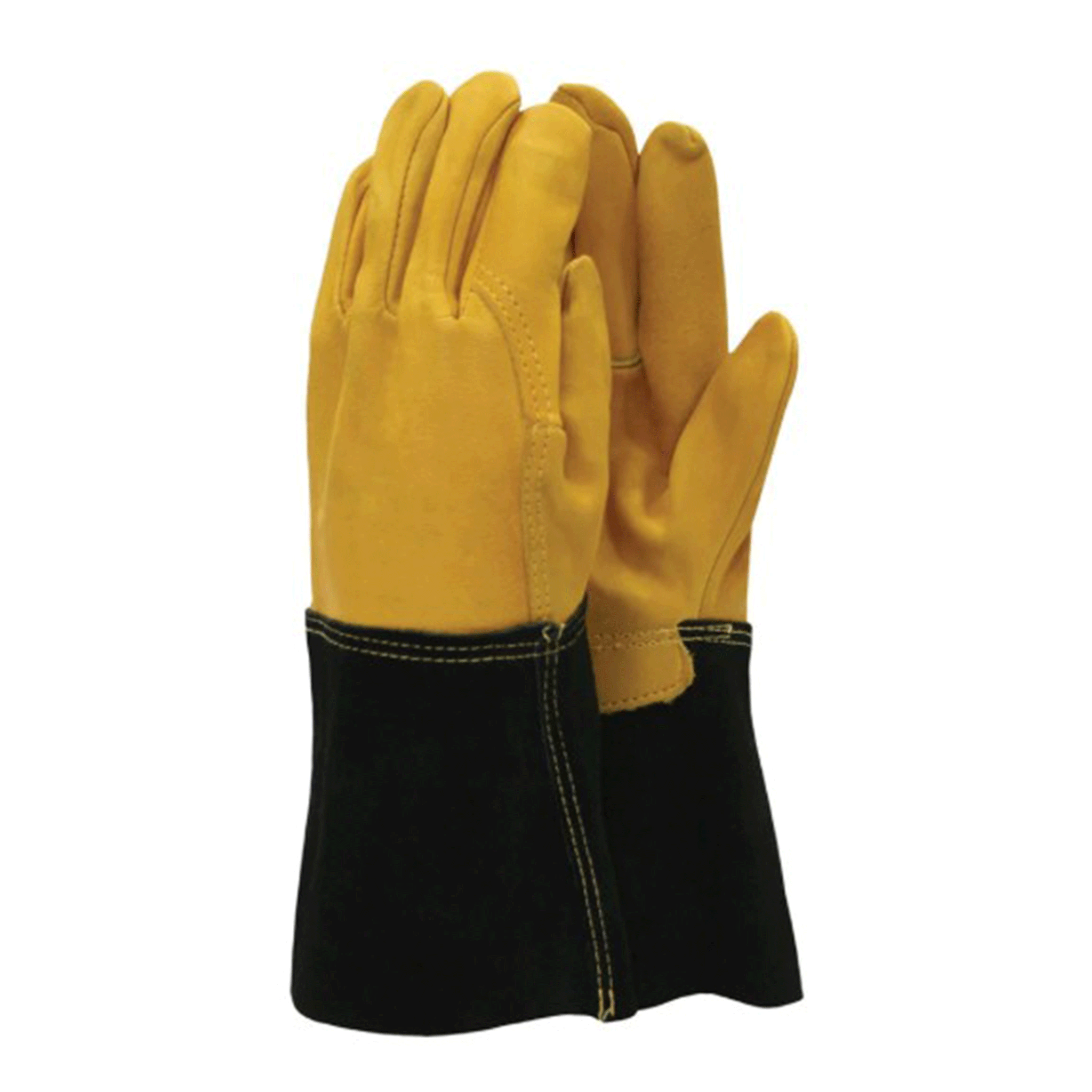 Town & Country Premium Leather Gauntlet Gloves Yellow-Black