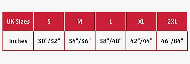 Tuff Stuff Hyperflex Work Shorts - Size Guide