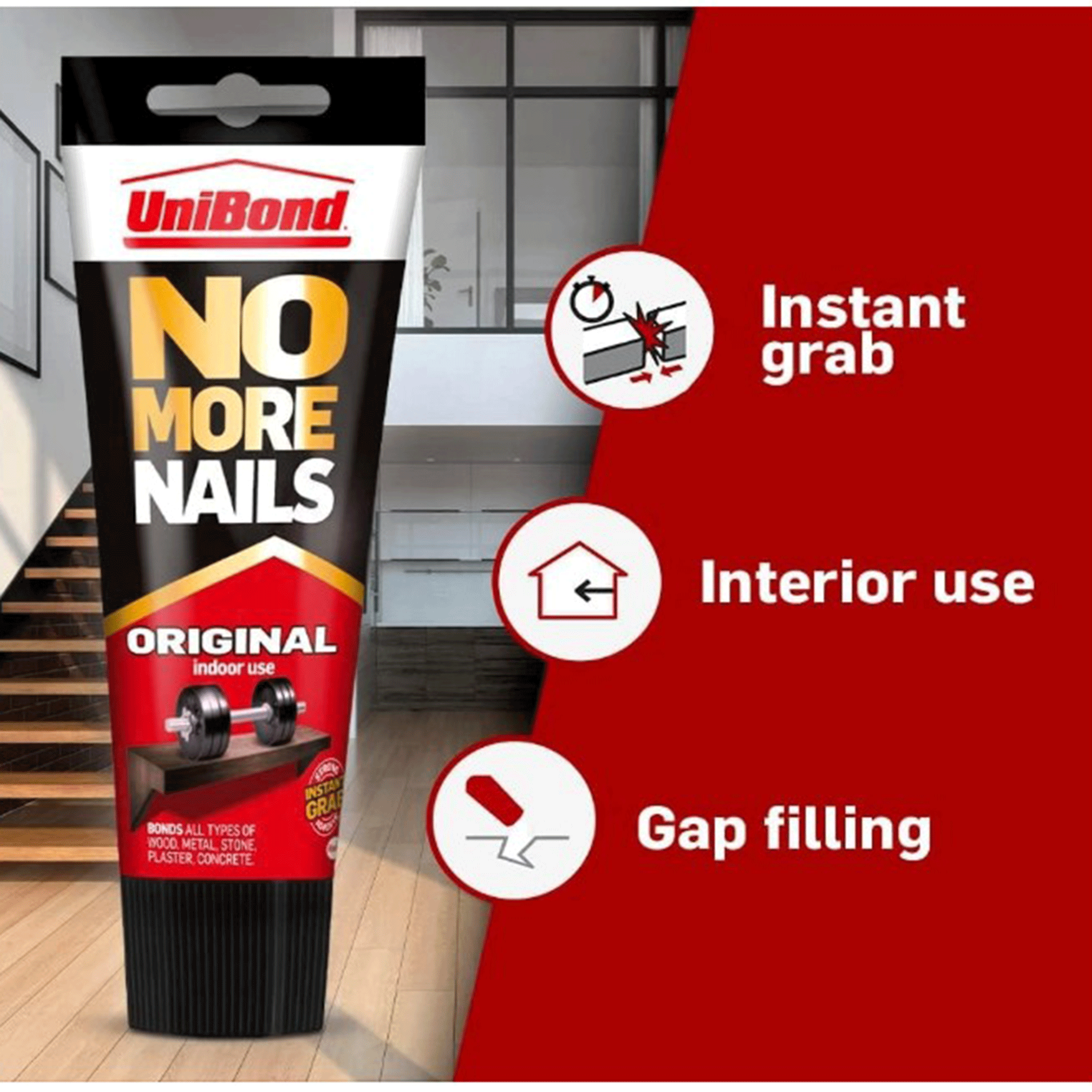 UniBond No More Nails Original Adhesive Tube White 234g