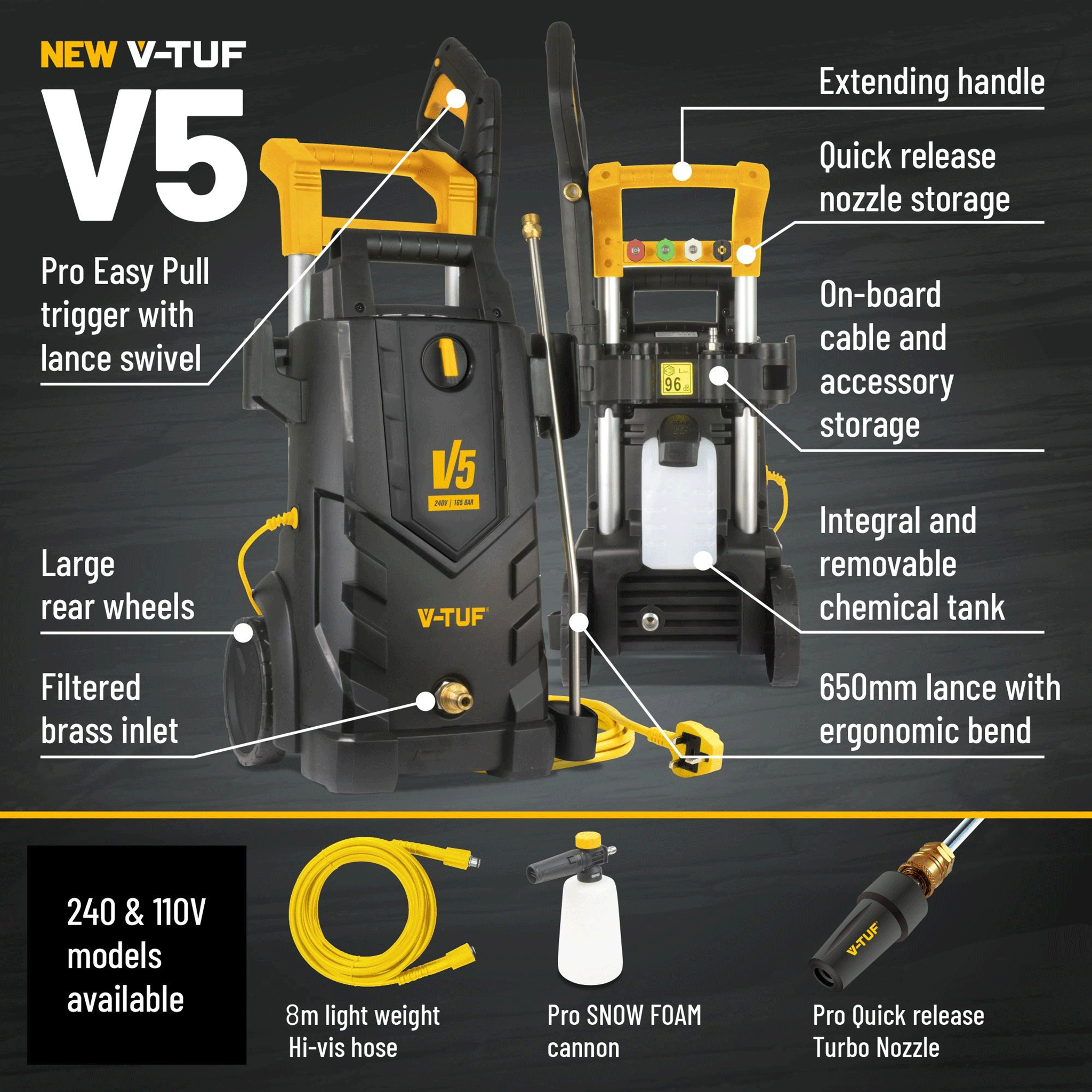 V-TUF V5 240V X2 Tough DIY Electric Pressure Washer 2400 PSI