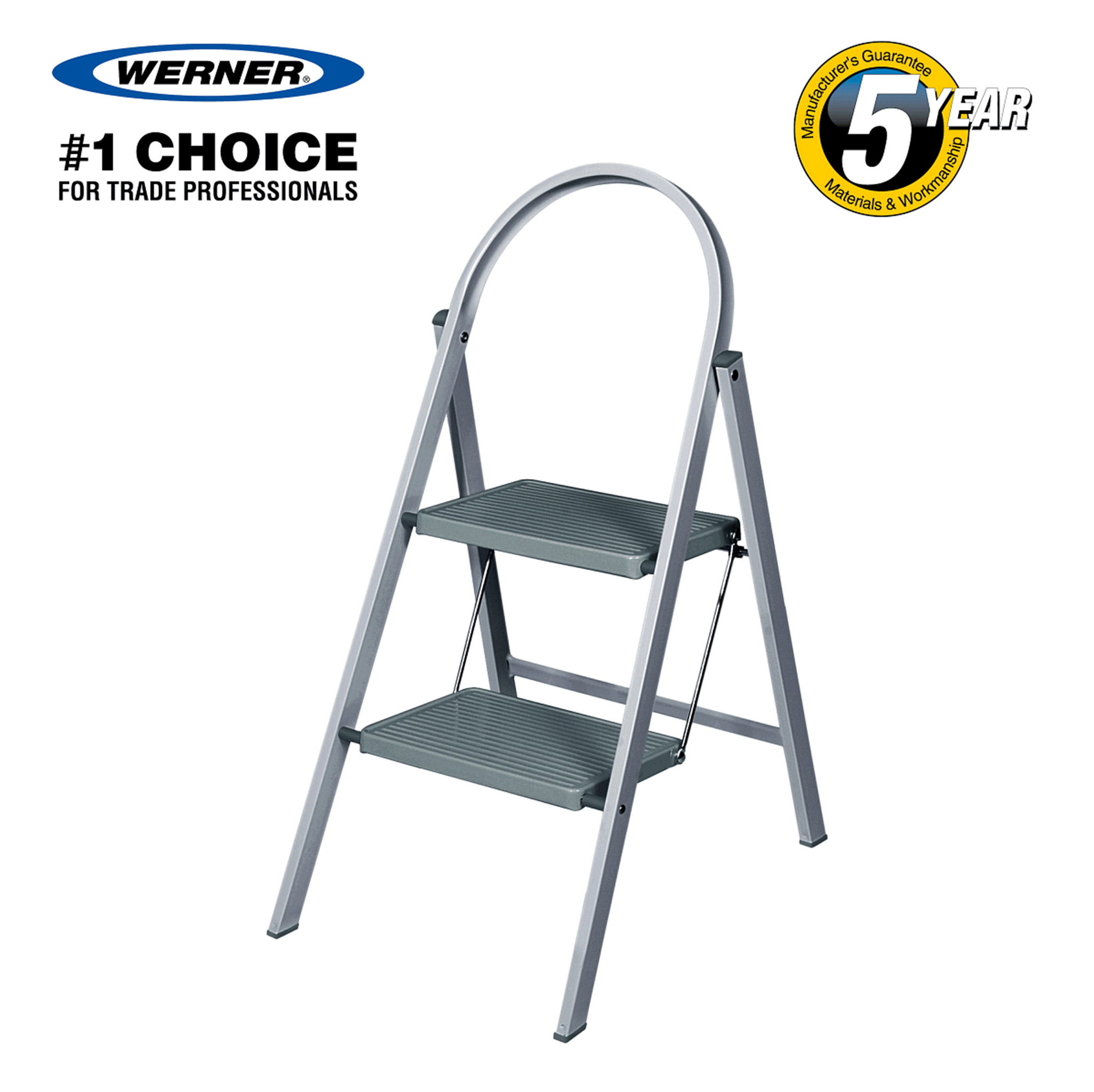 Werner Handy Step Stool 2 Step in Grey